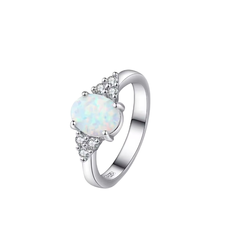 Anillo de Plata con Ópalo – Intuición, Magia y Belleza Iridiscente